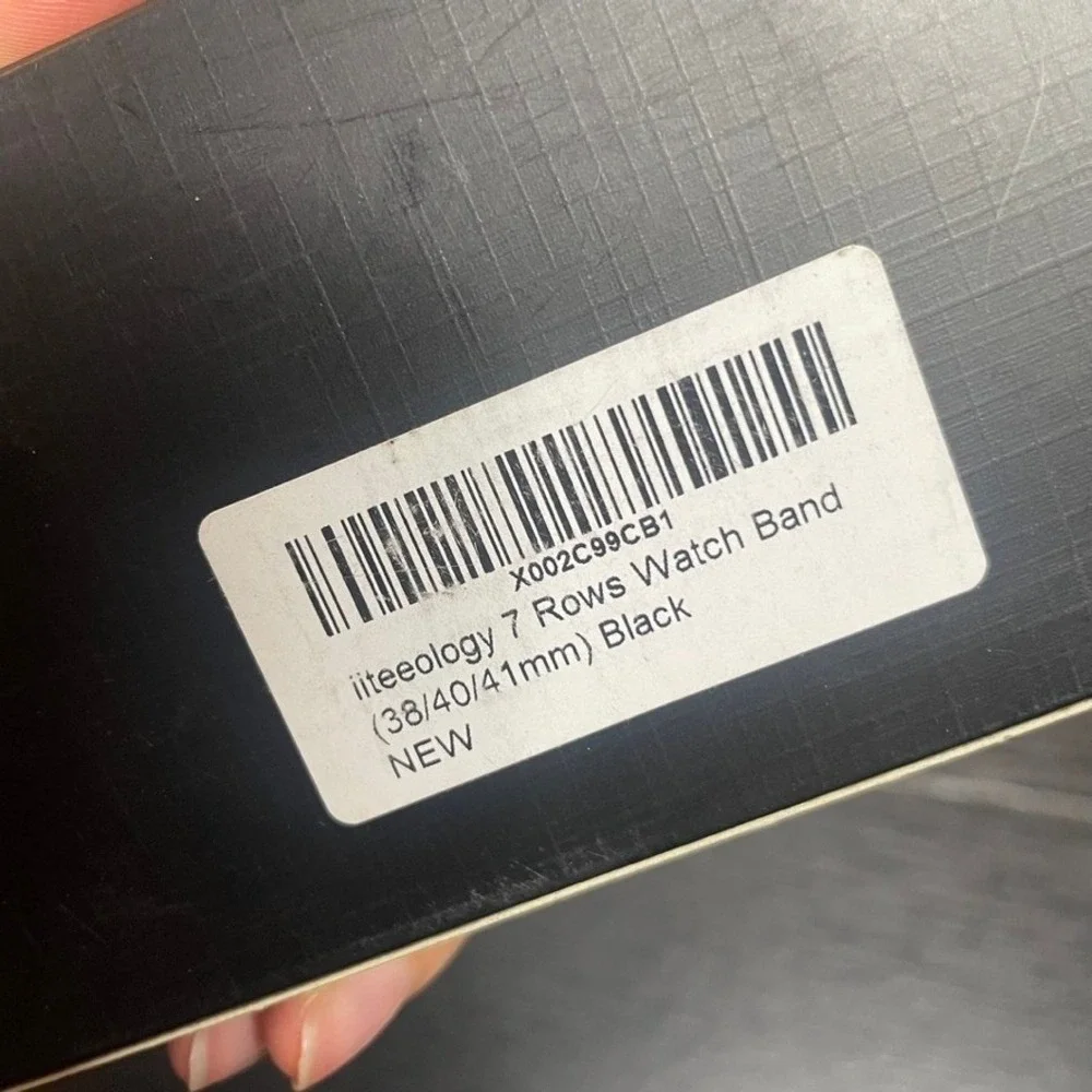Iiteeology 7 Rows Black Stainless Steel Watch Band 38 40 41mm Apple Watch Link